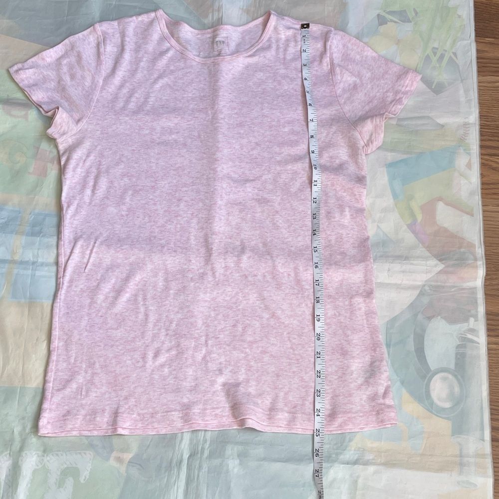 GAP Heather Pink Cotton Stretch Tee Shorts Sleeve Crew Neck - Picture 2 of 9